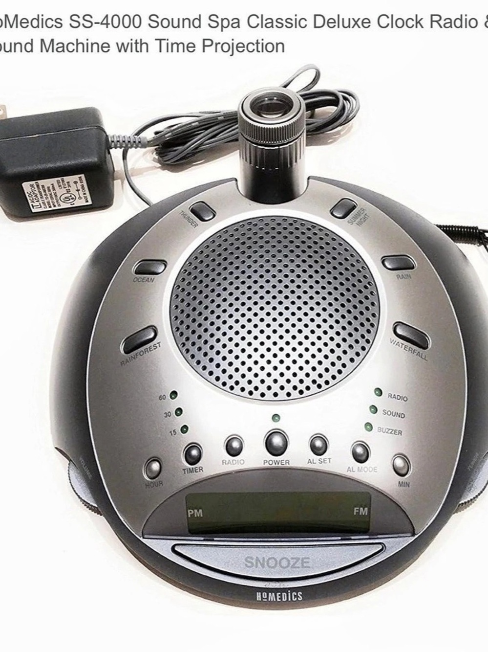 HoMedics SS-4000 Sound Spa Classic Deluxe Clock Radio & Sound Machine with Time